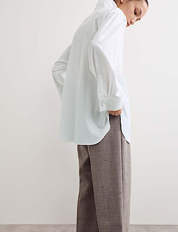 Pure Cotton Collared Double Cuff Shirt - NL