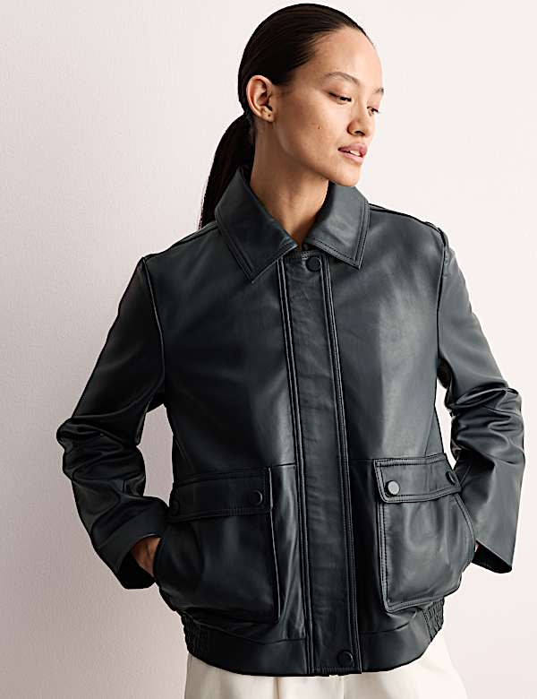 Blouson d'aviateur en cuir - FR