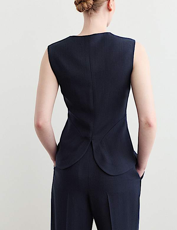 Gilet de costume droit textur&eacute; - CA