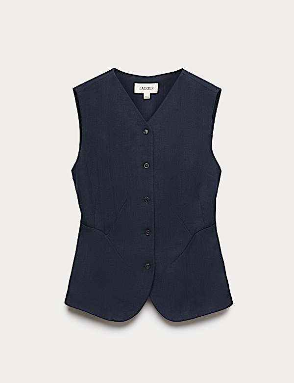 Gilet de costume droit textur&eacute; - CA