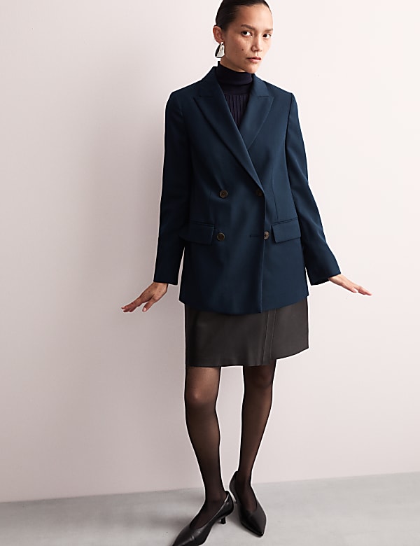 M&s navy coat online