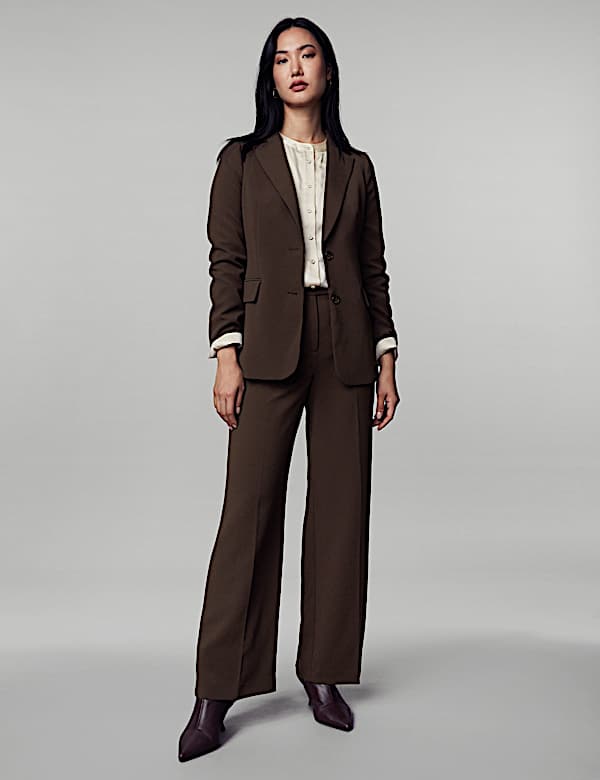 Blazer Crepe Lipat Silang Tunggal Tersesuai - ID