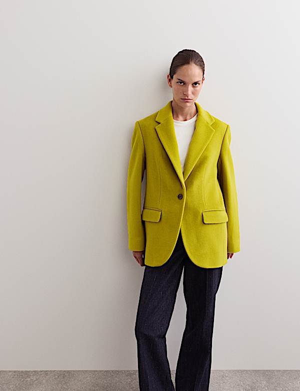 Pure Wool Single Breasted Relaxed Blazer - BE