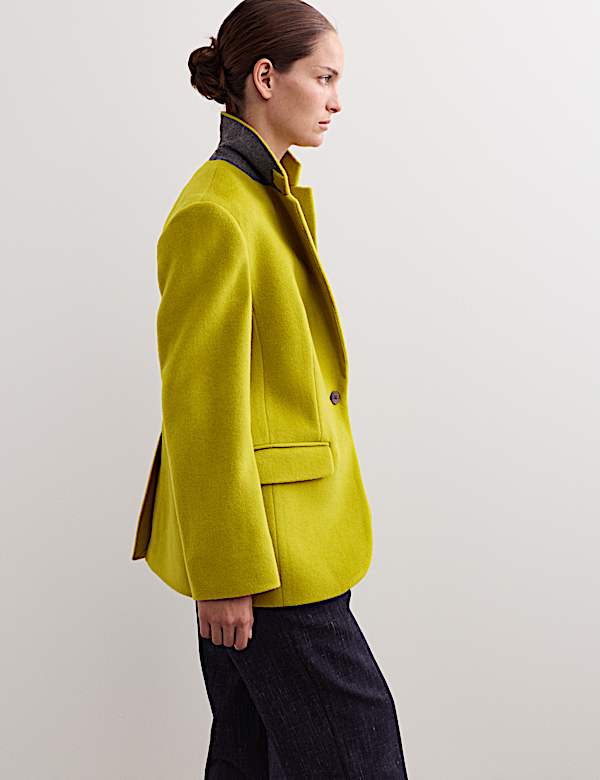 Pure Wool Single Breasted Relaxed Blazer - BE