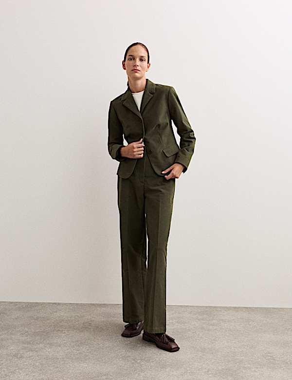 Cotton Rich Italian Moleskin Cropped Jacket - GR
