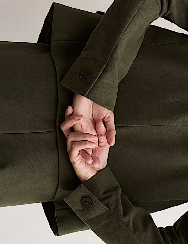 Veste courte en coton et moleskine italienne - BE