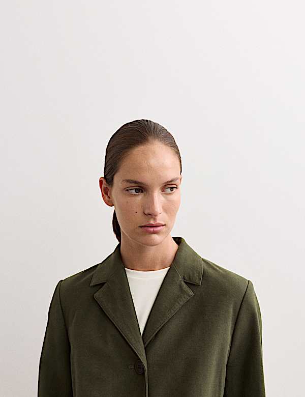 Veste courte en coton et moleskine italienne - BE