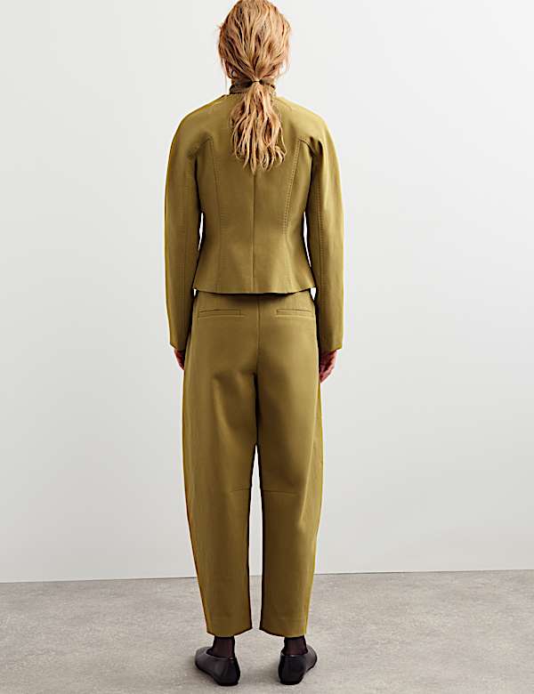 Cotton Rich Collarless Tailored Jacket - MV