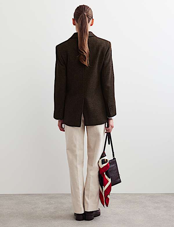 Pure Wool Tailored Herringbone Blazer - CA