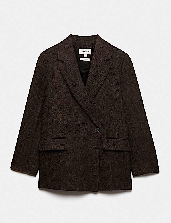 Pure Wool Tailored Herringbone Blazer - CA