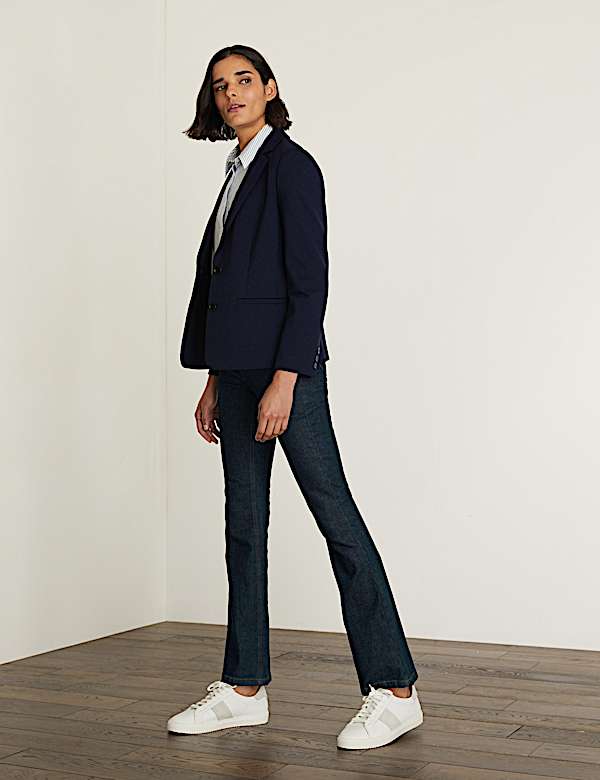 Jersey Single Breasted Blazer Jacket - NL