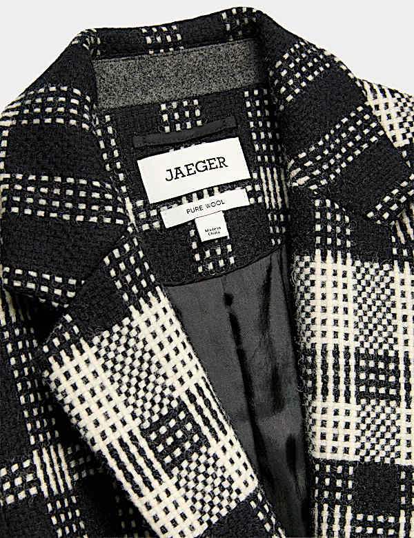 Pure British Wool Checked Longline Blazer - CA