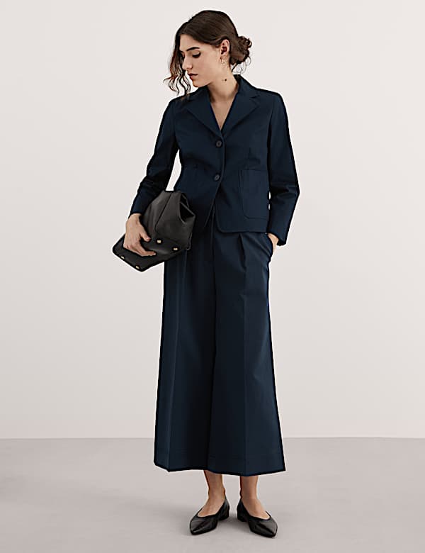 Relaxed Cotton Stretch Cropped Blazer - NL