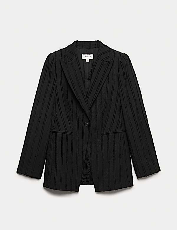 Tailored Jacquard Blazer with Cotton - FR