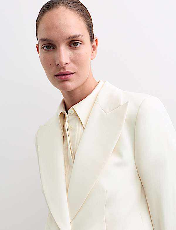 Single-breasted smokingjasje van zuivere wol - BE