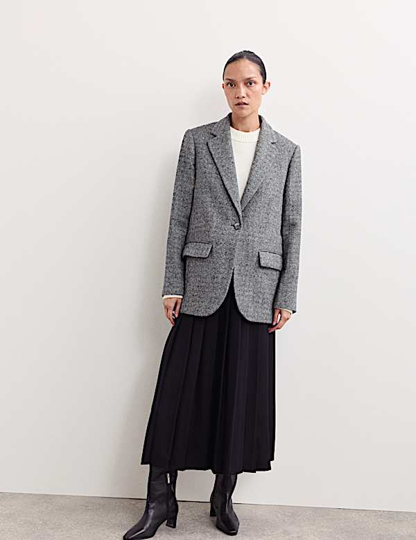 Relaxed British Wool Tweed Blazer - AU