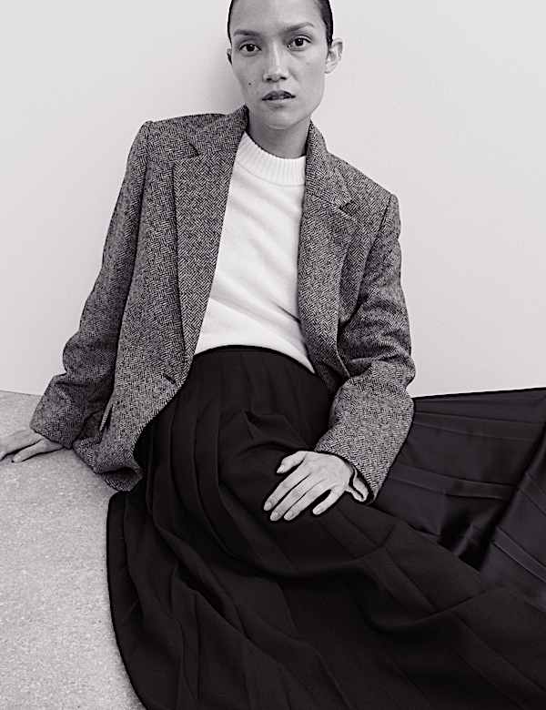 Relaxed British Wool Tweed Blazer - AU