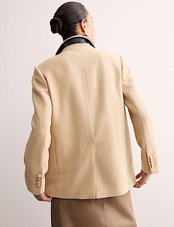 Blazer 100% lana con botonadura de crepé - ES