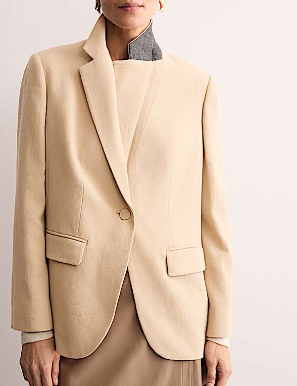 Blazer 100% lana con botonadura de crepé - ES