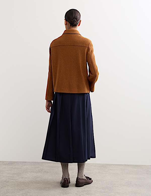 Boiled Wool Blend Trucker Jacket - GR