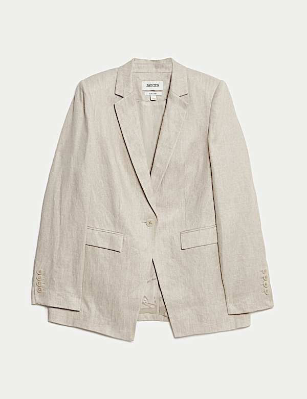 Pure Linen Single Breasted Blazer - CA