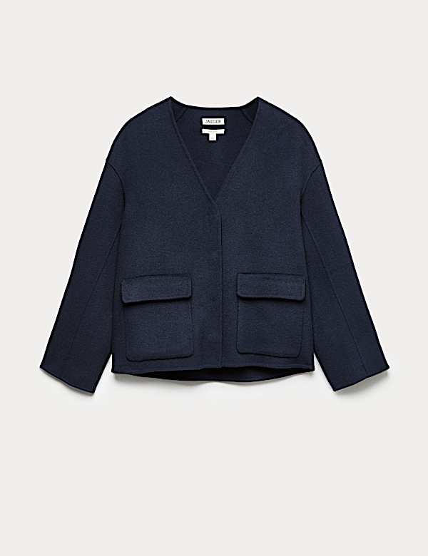 Kort dubbelzijdig jasje van zuiver wol - NL