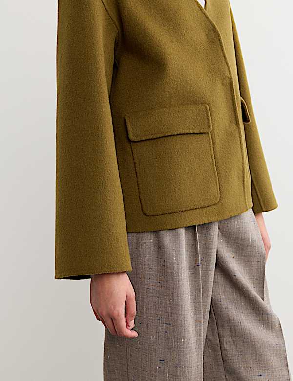 Veste courte double face 100 % laine - FR