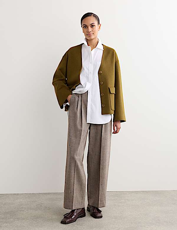 Veste courte double face 100 % laine - FR