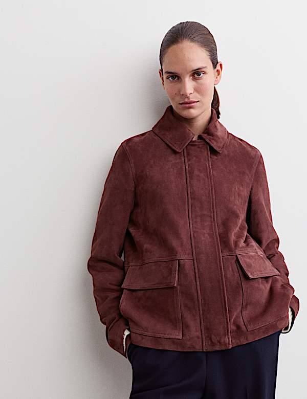 Chaqueta estilo camionero de ante - ES