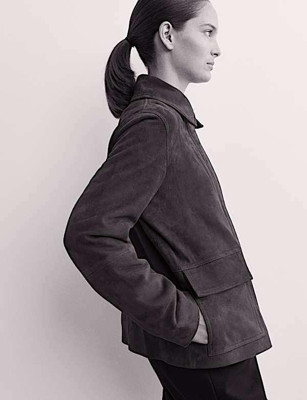 Chaqueta estilo camionero de ante - ES