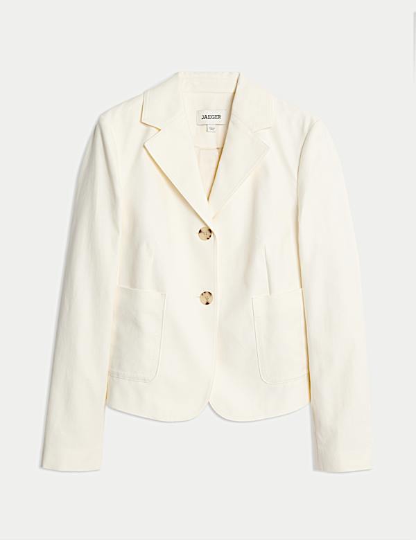 Chaqueta corta en algod&oacute;n con bolsillo de plast&oacute;n - ES