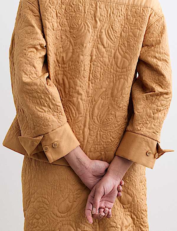 Pure Cotton Embroidered Quilted Jacket - CA