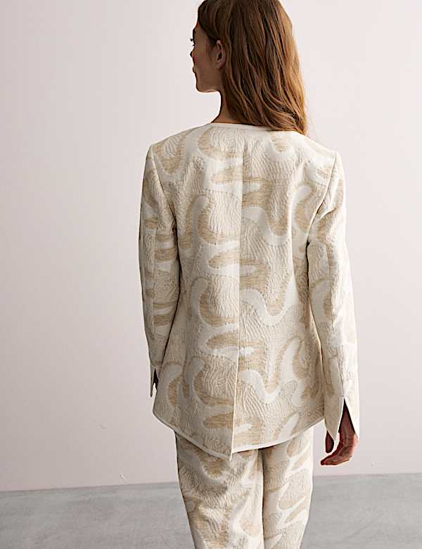 Βαμβακερό ζακάρ σακάκι χωρίς γιακά με υψηλή περιεκτικότητα σε βαμβάκι - GR