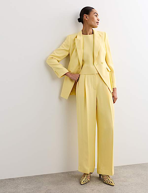 Textured Single Breasted Longline Blazer - CH