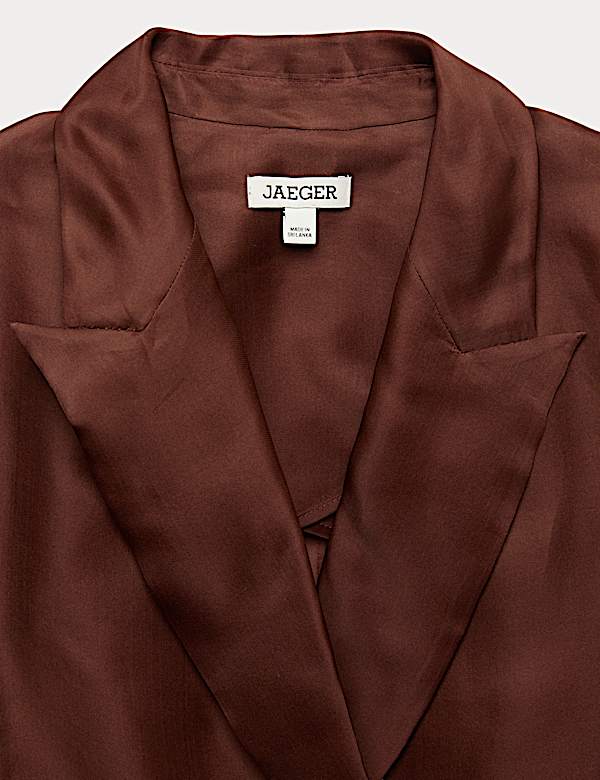 Blazer crois&eacute; coupe longue organza 100 % soie - CH