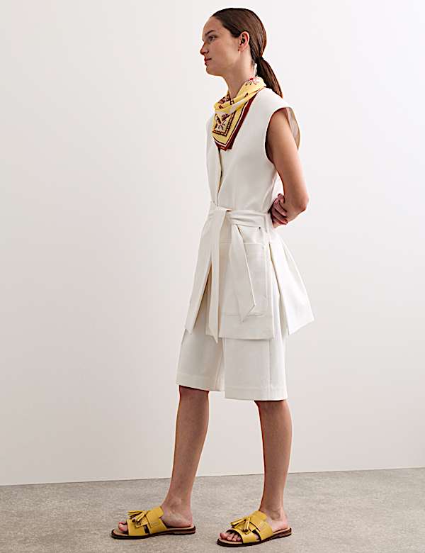 Cotton Rich Sleeveless Jacket with Modal - CH