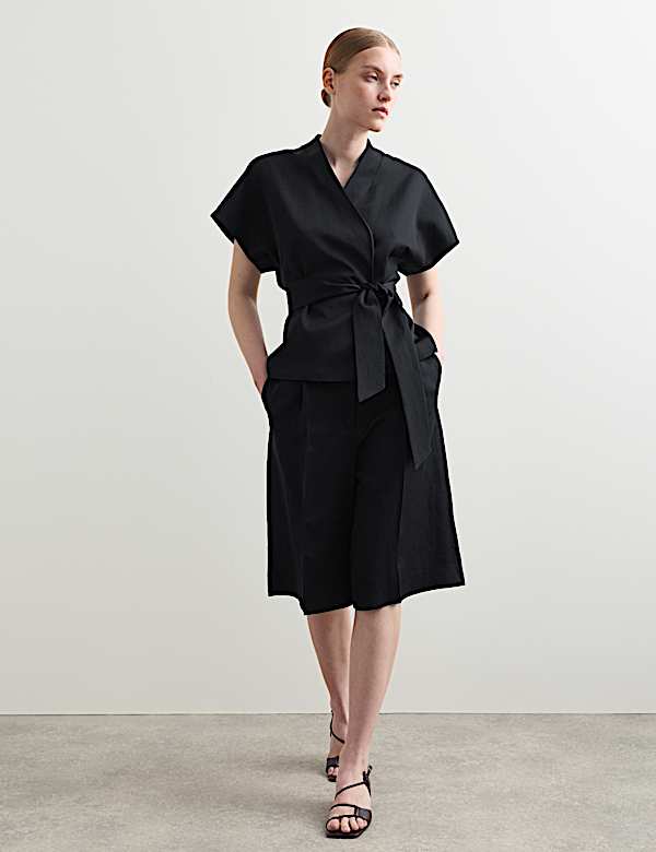 Wrap Jacket with Linen - BE