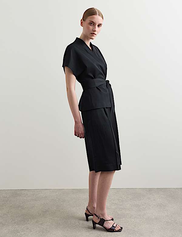 Wrap Jacket with Linen - BE