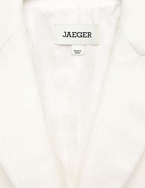 Tailored Basketweave Single Breasted Longline Jacket - CA