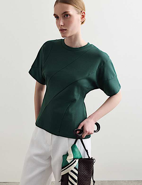 Top en coton et modal &agrave; d&eacute;tail torsad&eacute; - FR