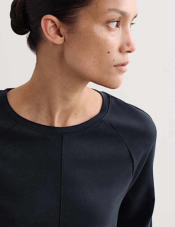 Ribbed Seam Detail Long Sleeve Top - AU