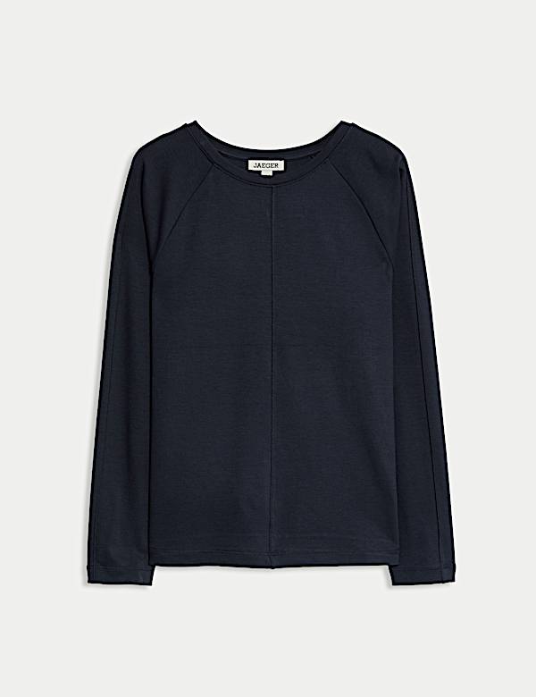 Ribbed Seam Detail Long Sleeve Top - AU