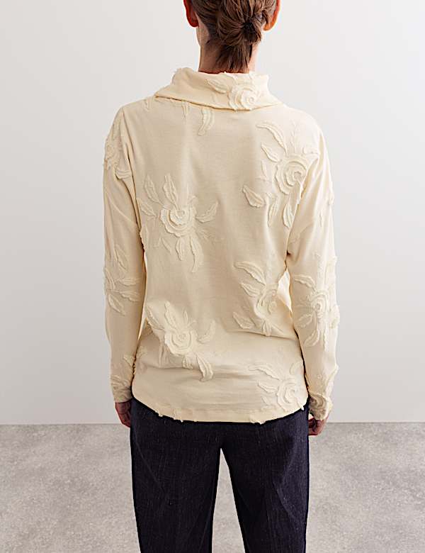 Sudadera 100% algodón con bordado floral - ES