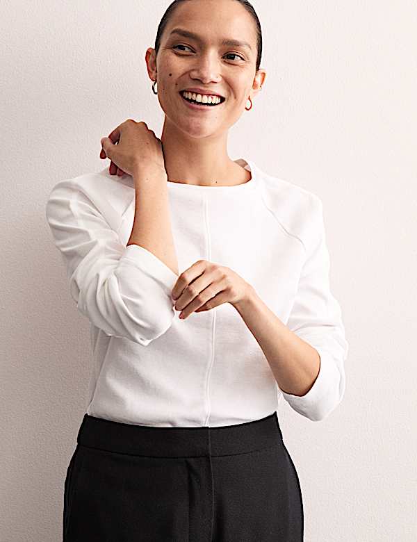 Top 100 % coton &agrave; d&eacute;tail couture - BE