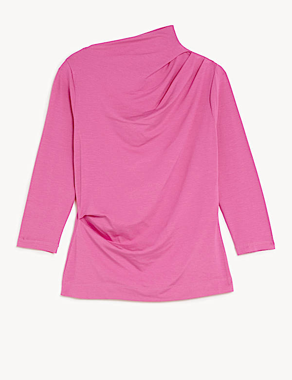 Jersey Ruched Crew Neck Top - BG