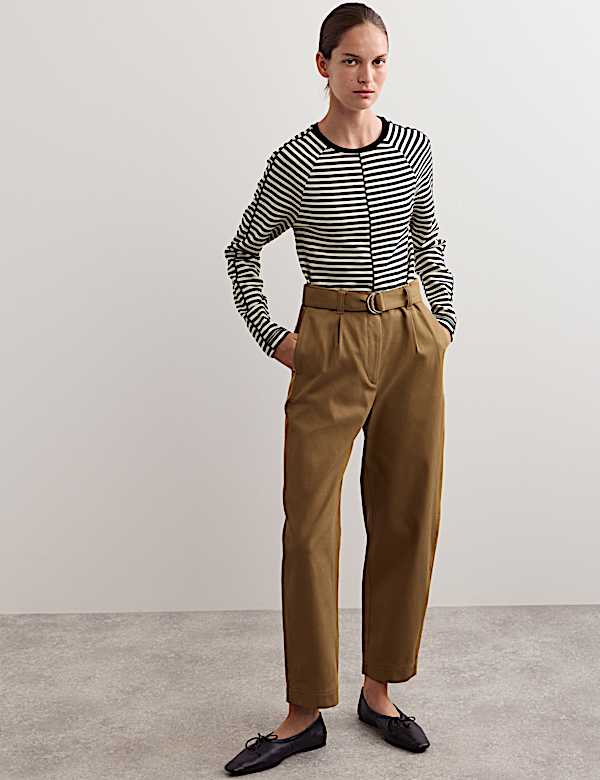 Top côtelé à rayures et détail couture - FR