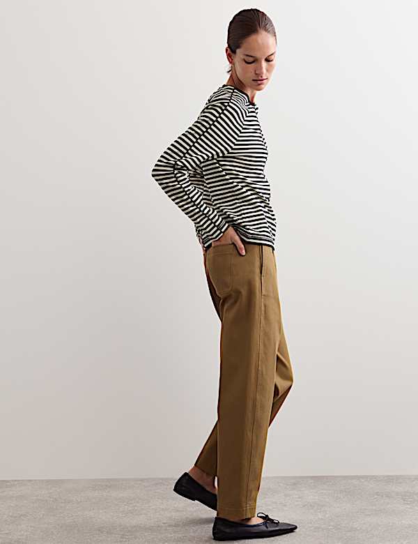 Top côtelé à rayures et détail couture - FR