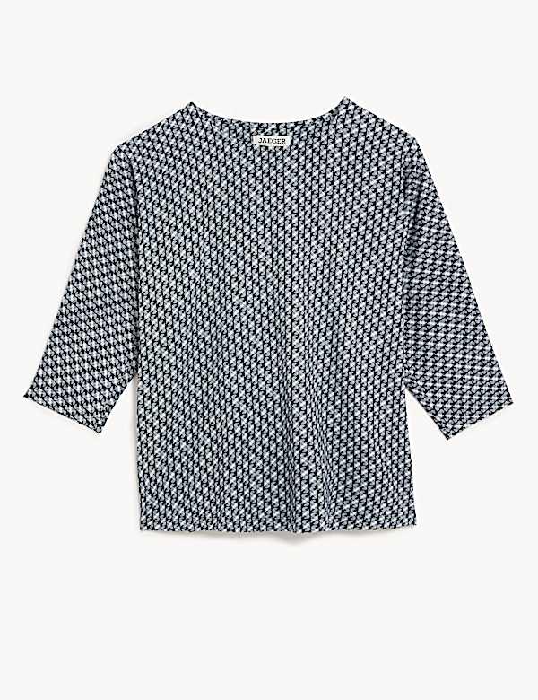 Jersey Geometric Slash Neck Top - CA