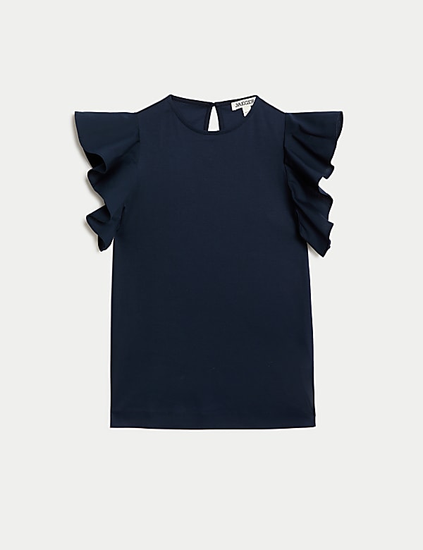 Pure Mercerised Cotton Ruffle Top - CA