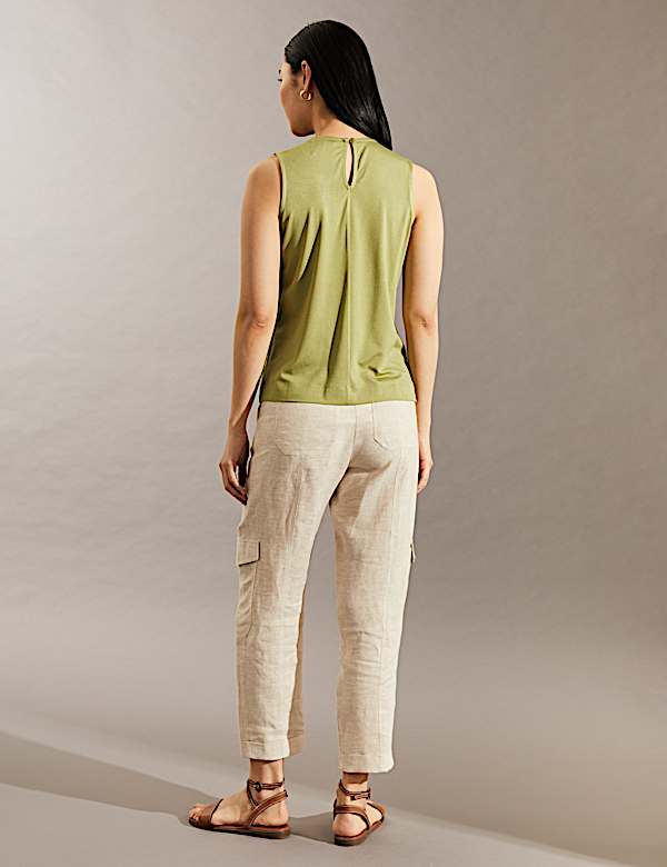 Jersey Gathered Neck Vest Top - BG